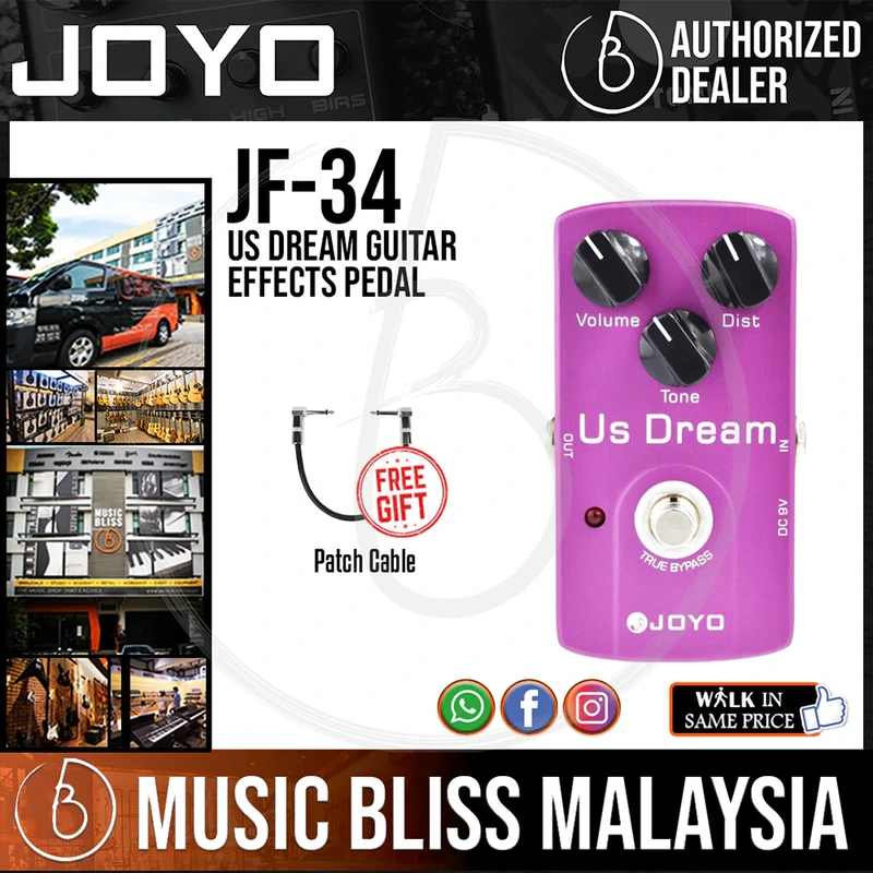 Joyo JF-34 US Dream Guitar Effects Pedal with Free Patch Cable