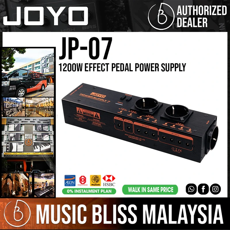 Joyo JP-07 Power Supply 1200W AC Power Adapter Socket with 9 Isolated DC 9V/12V/18V, 2 USB Power Supply & 3 AC Output Ports