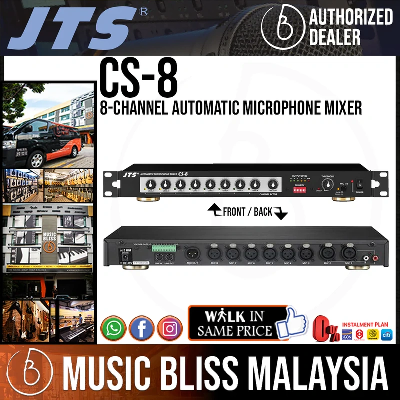 JTS CS-8 8-Channel Automatic Microphone Mixer