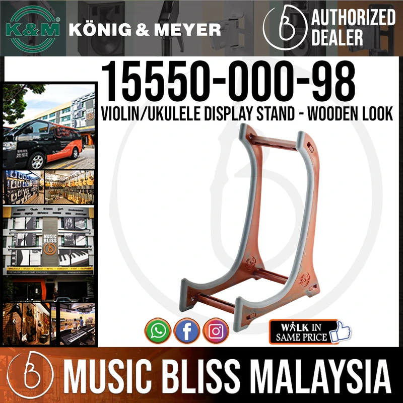 K&M 15550 Violin/Ukulele Display Stand - Wooden Look