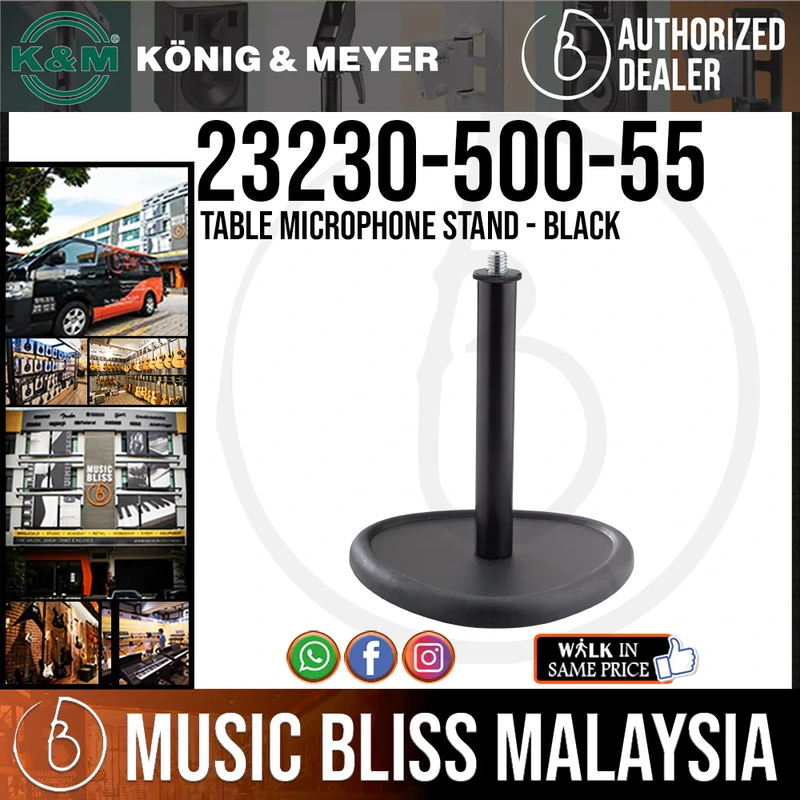 K&M 23230 Table Microphone Stand with Trilobular Base