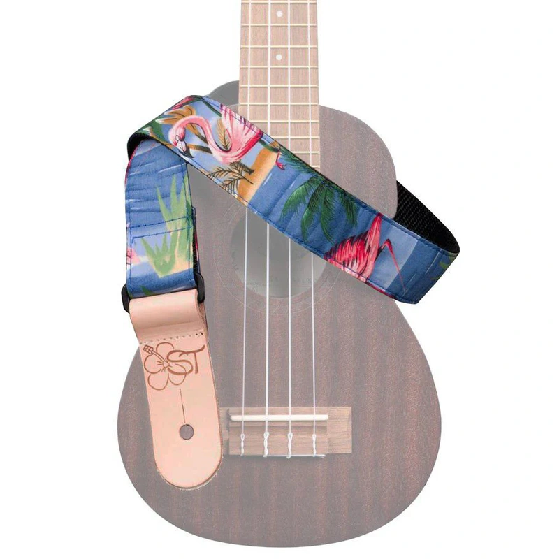 Kala 1.5" Wide & 58.5"  Instrument Strap - Pink Flamingos