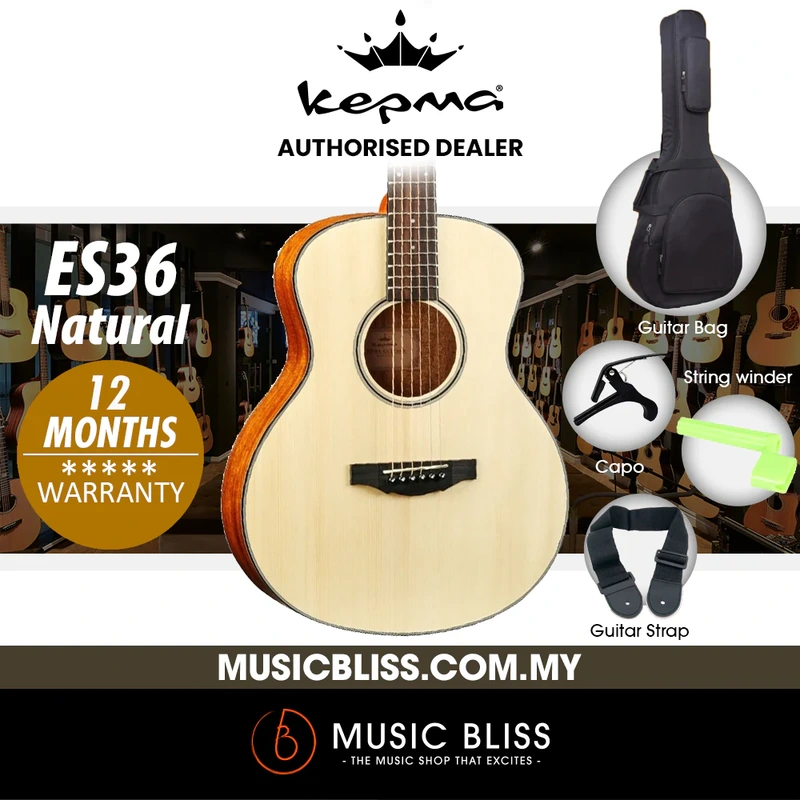 KEPMA ES36 Mini Acoustic Guitar - Natural