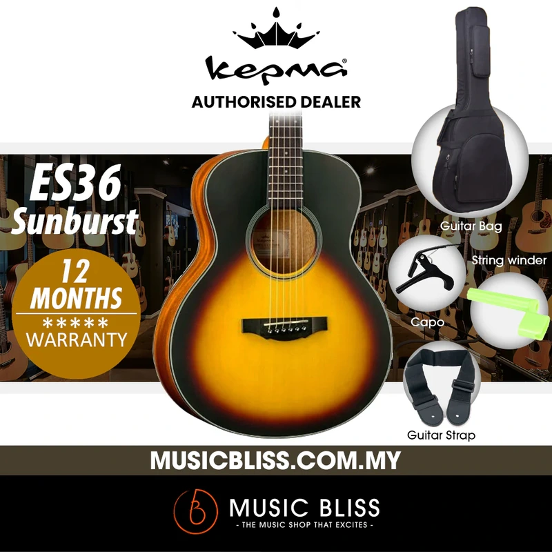 KEPMA ES36 Mini Acoustic Guitar - Sunburst