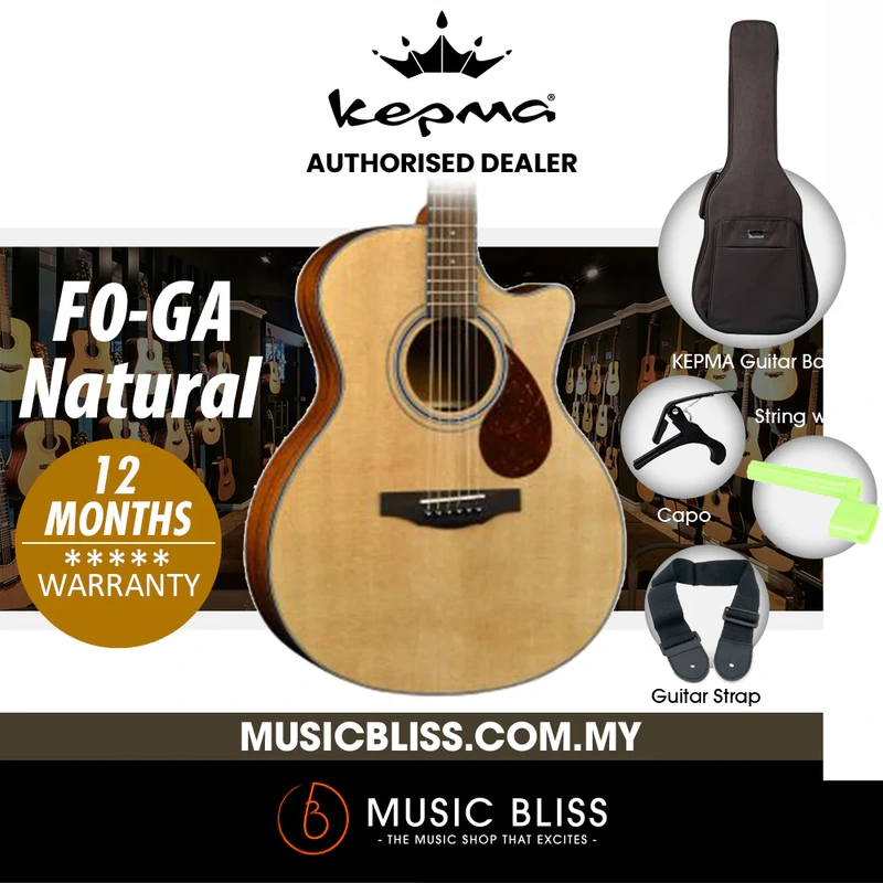 KEPMA F0-GA Solid Top Grand Auditorium Acoustic Guitar - Natural