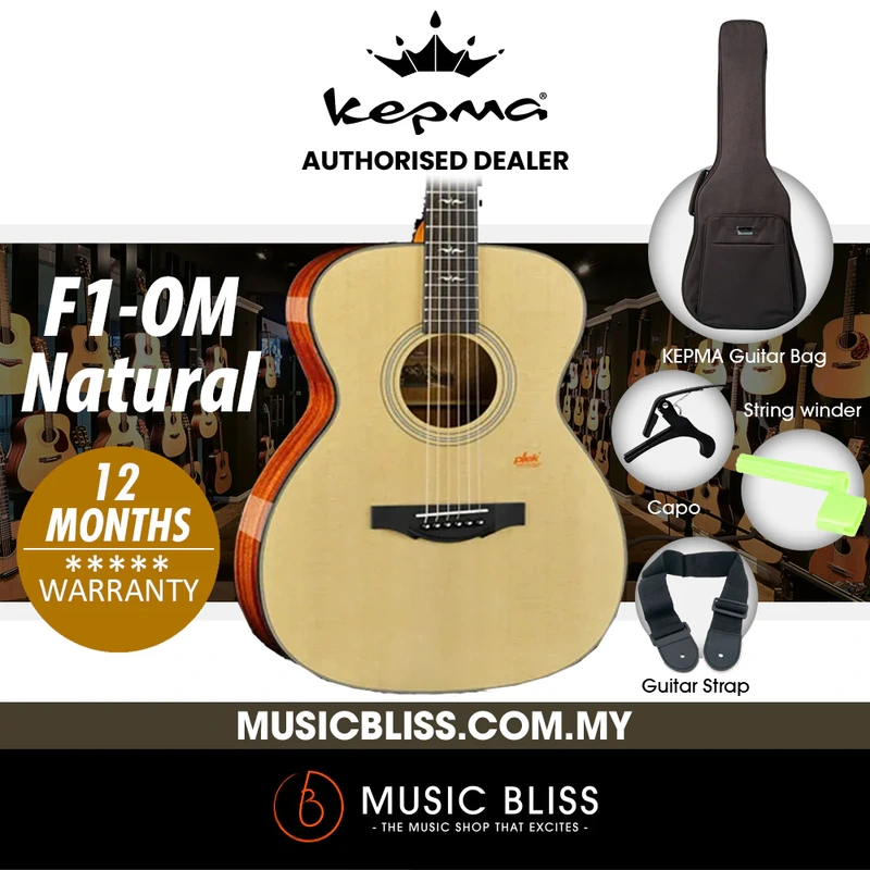 KEPMA F1-OM Solid Top Orchestra Model Acoustic Guitar - Natural