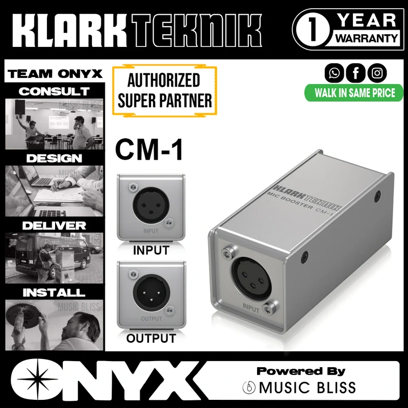 Klark Teknik MIC BOOSTER CM-1 Dynamic Microphone Booster