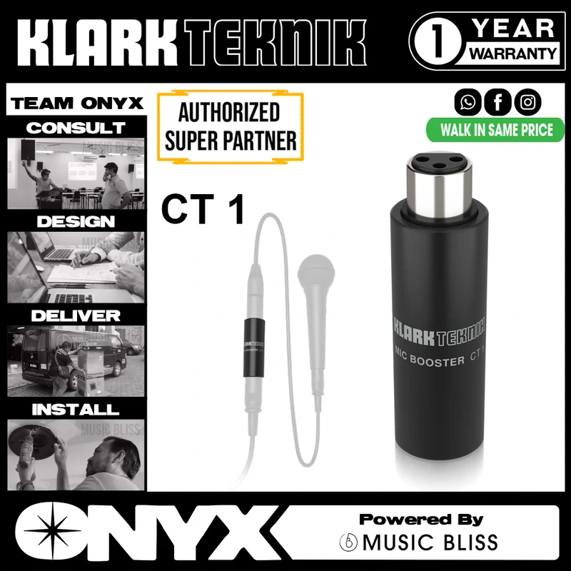 Klark Teknik MIC BOOSTER CT 1 Compact Dynamic Microphone Booster