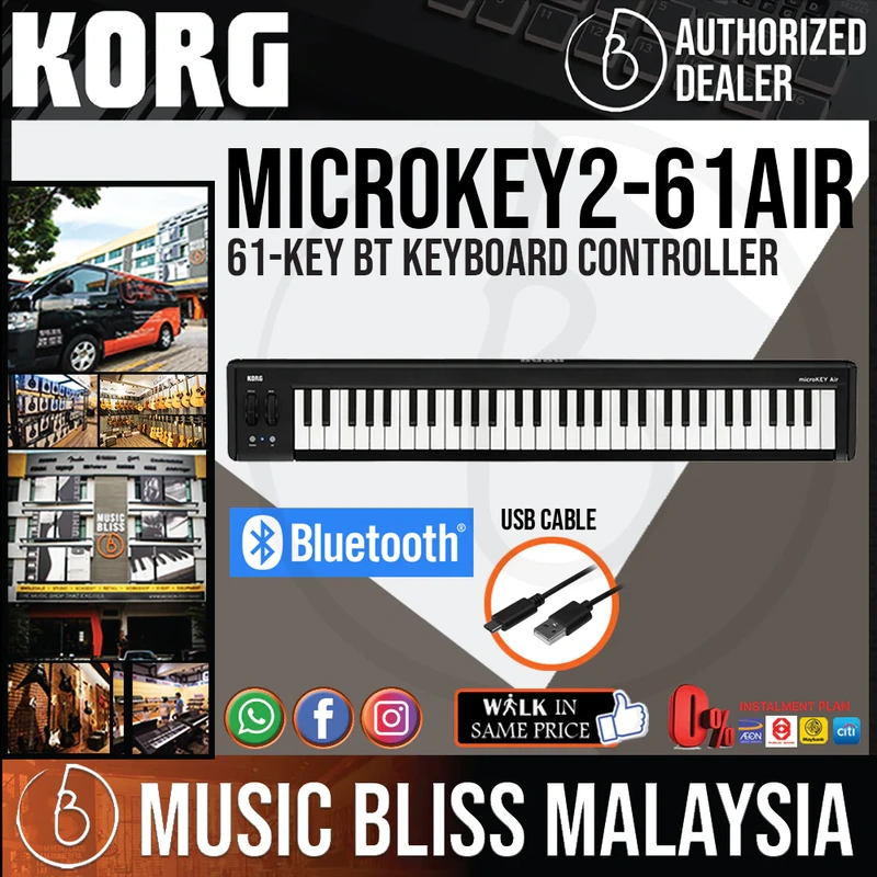 Korg microKEY Air 61 61-key Bluetooth Keyboard Controller with 0% Instalment