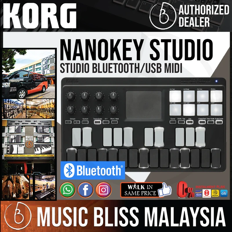 Korg nanoKEY Studio Bluetooth/USB MIDI and Pad Controller with 0% Instalment