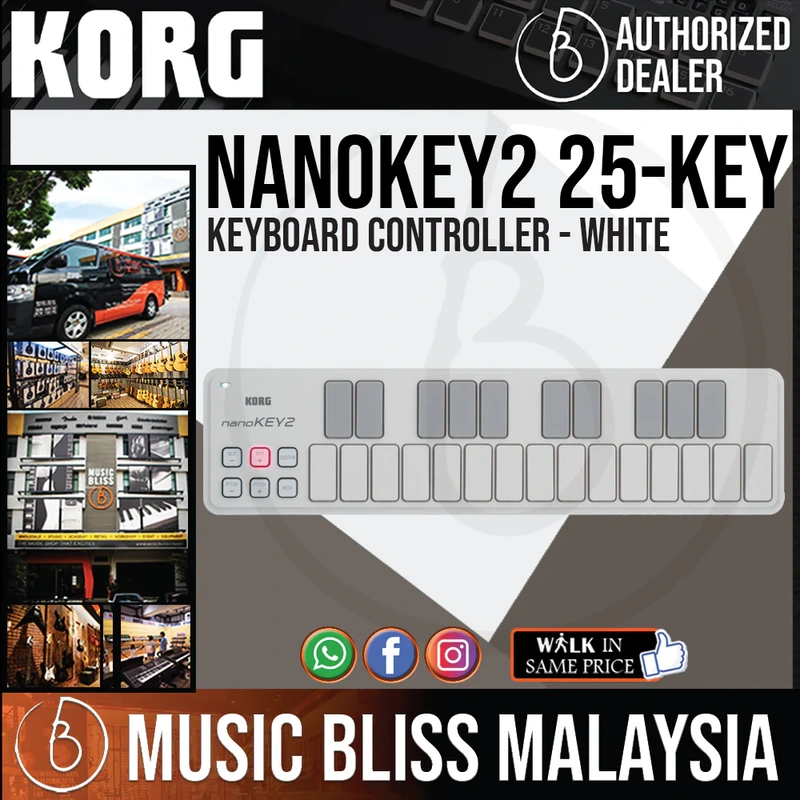 Korg nanoKEY2 25-key Keyboard Controller - White