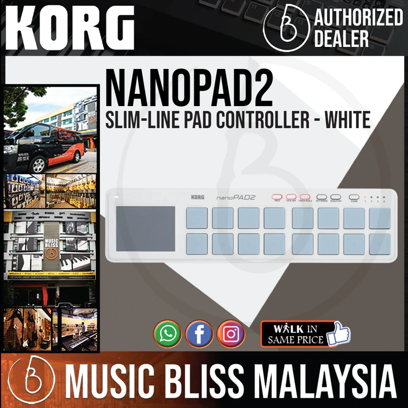 Korg nanoPAD2 Slim-Line Pad Controller - White