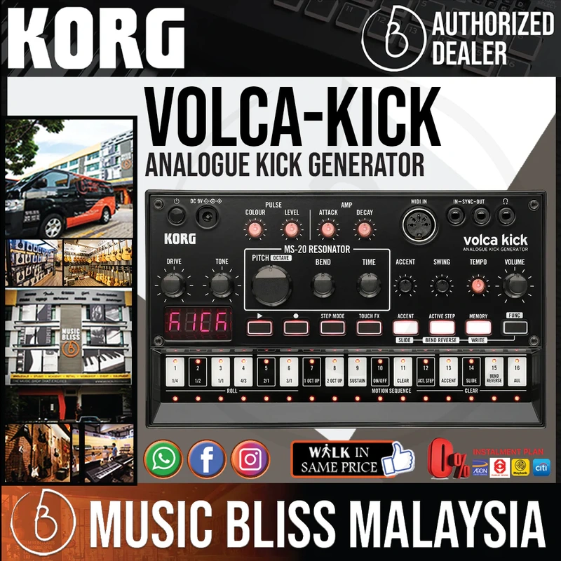 Korg Volca Kick Analogue Kick Generator with 0% Instalment