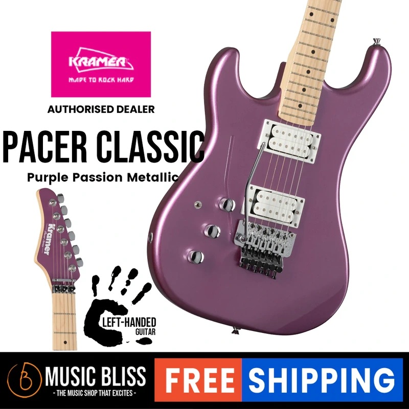 Kramer Pacer Classic Left-handed Electric Guitar - Purple Passion Metallic