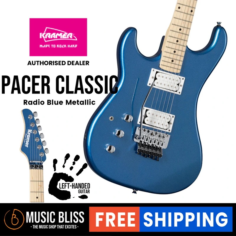 Kramer Pacer Classic Left-handed Electric Guitar - Radio Blue Metallic