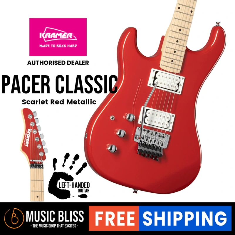 Kramer Pacer Classic Left-handed Electric Guitar - Scarlet Red Metallic