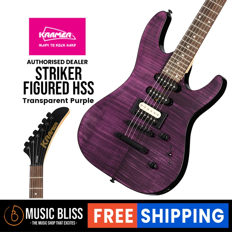 Kramer Striker Figured HSS Electric Guitar - Transparent Purple
