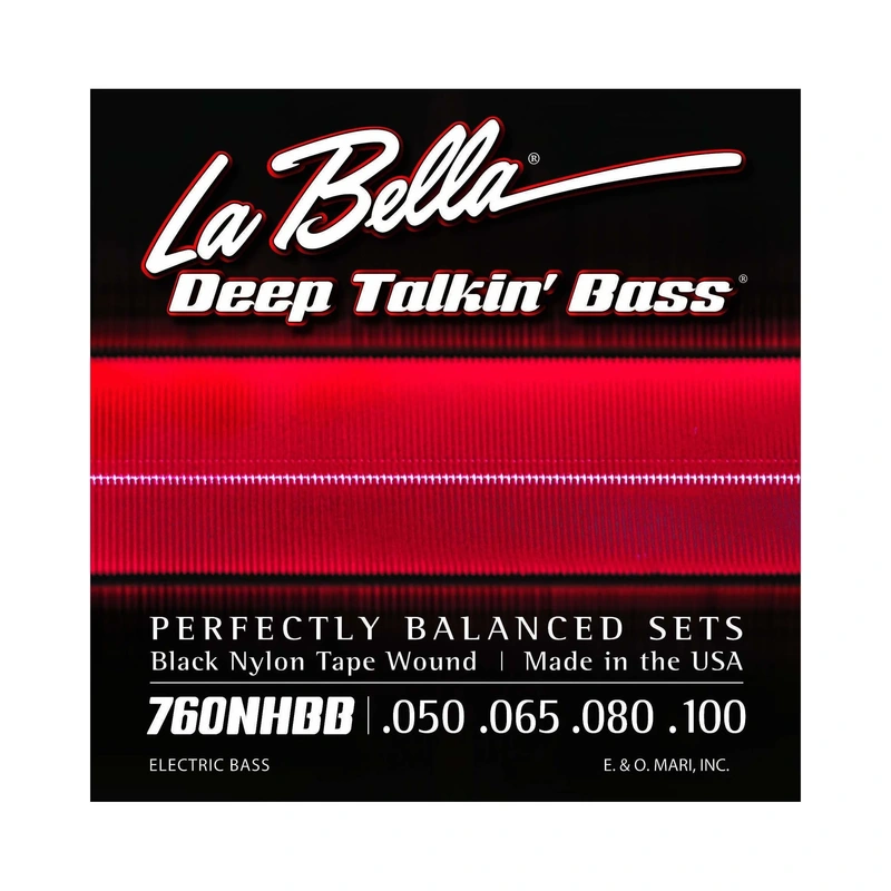 La Bella 760NHBB "Beatle Bass" Black Nylon Tape Wound Bass Strings