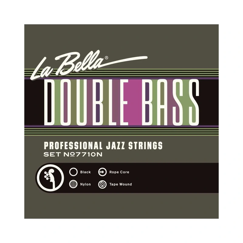 La Bella 7710N Professional Jazz Series Black Nylon Tape Wound Upright Bass Strings