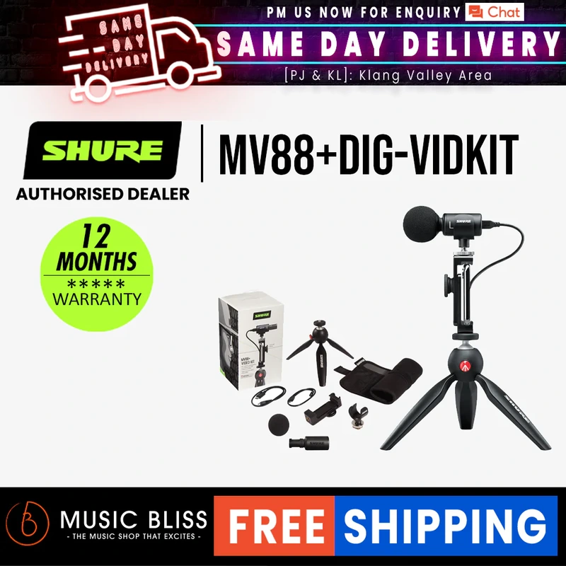 [Latest Model] Shure MV88+ Video Kit Digital Stereo Condenser Microphone