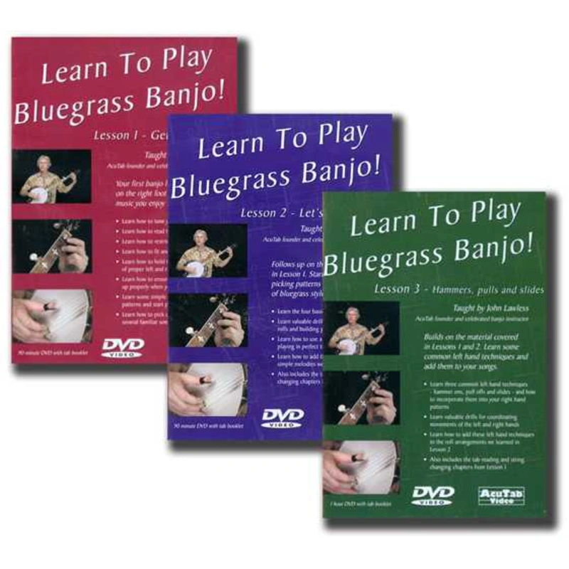 Learn to Play Bluegrass Banjo Lesson - 3 Volume Set