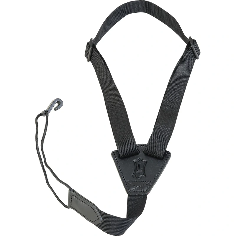 Levy's 1" Wide Nylon and Leather Classical Guitar/Uke Strap - Black