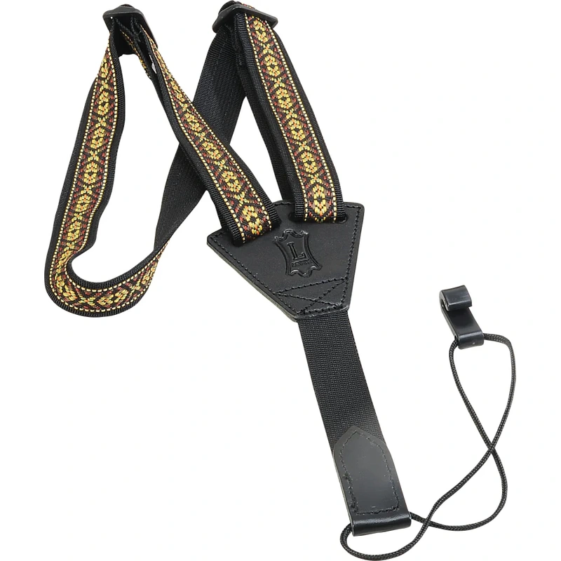 Levy's 1" Wide Nylon and Leather Classical Guitar/Uke strap - Yellow