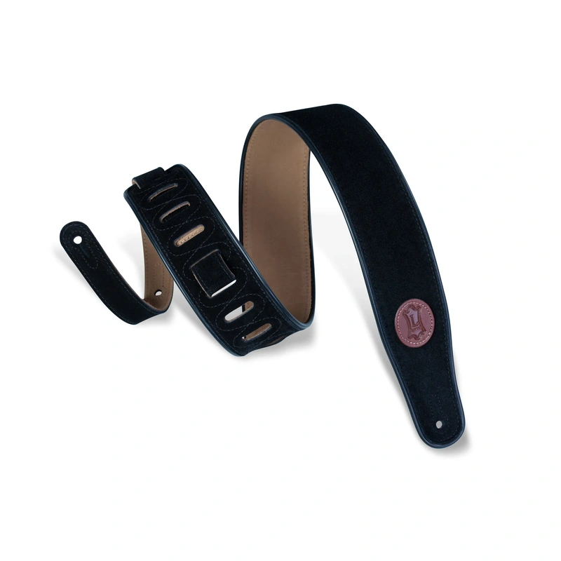 Levy's 2.5" Wide Suede Guitar Strap Black