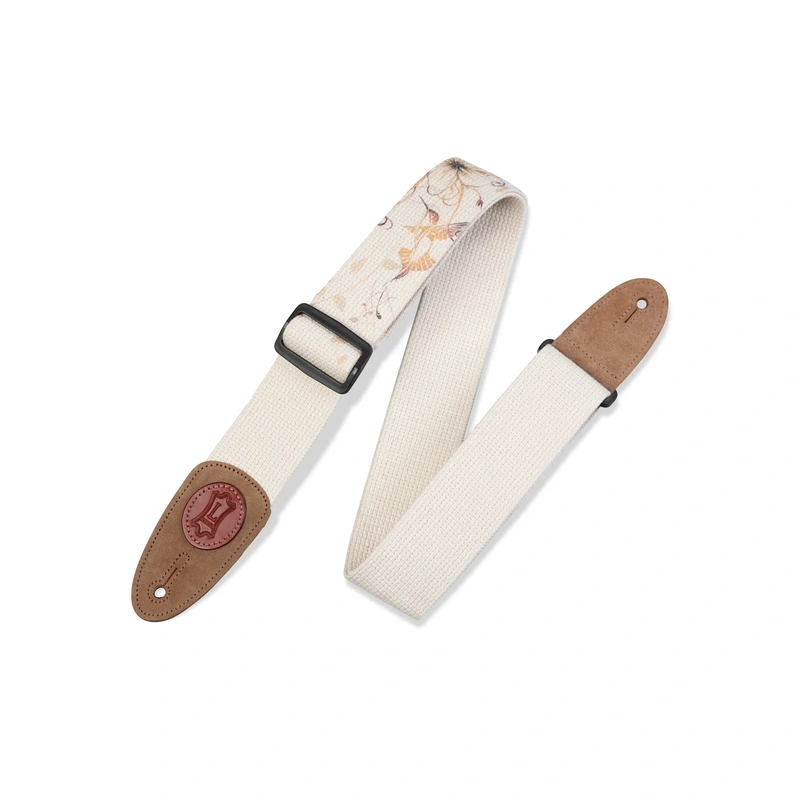 Levy's 2 Natural Cotton Guitar Strap with Hummingbird Motif