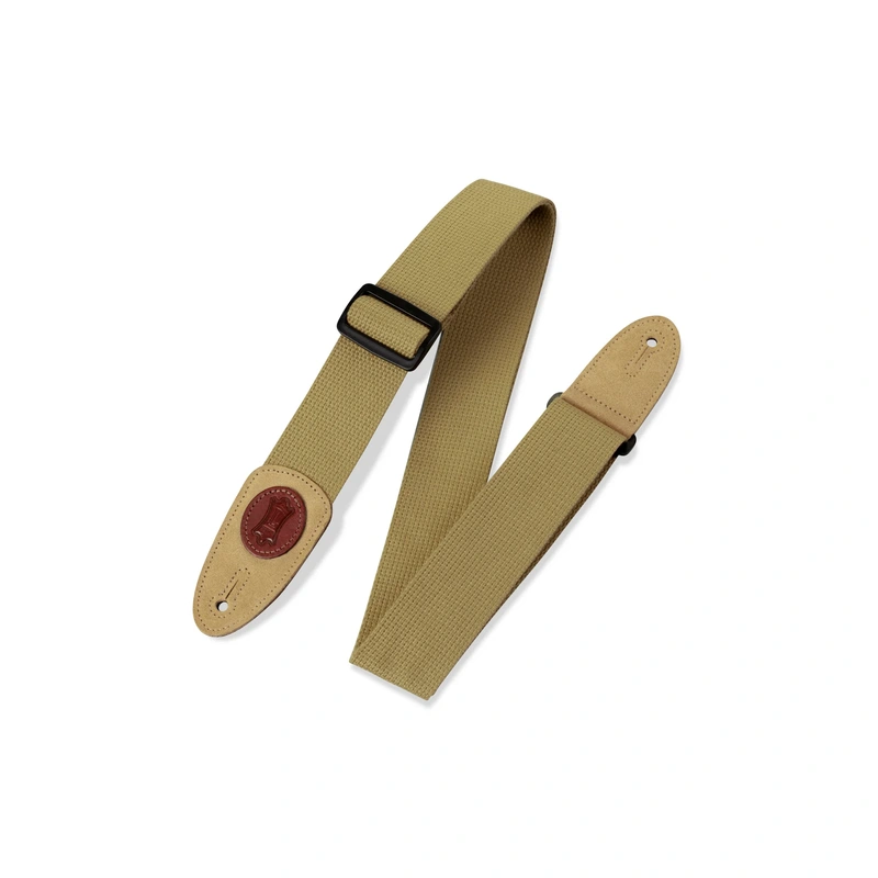 Levy's 2" Wide cotton Guitar Strap with Suede Ends Tan