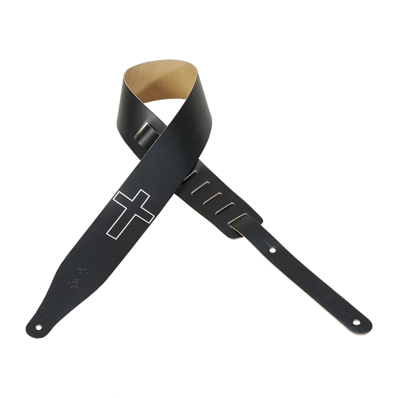 Levy's M17CHC Chrome-Tan Leather Guitar Strap - Black