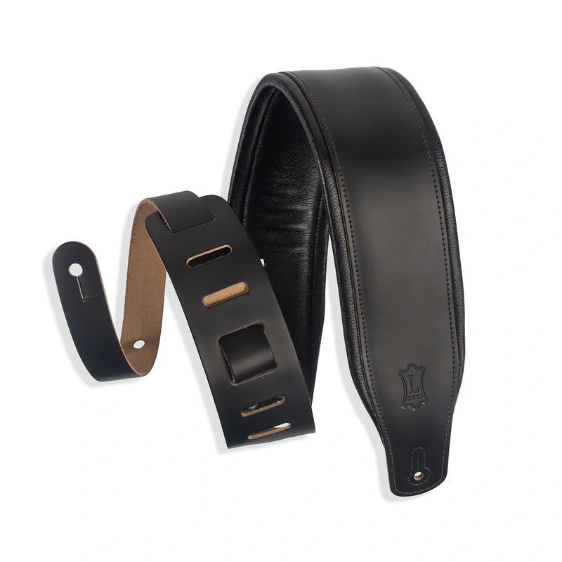 Levy's M26PD-BLK Top Grain Leather Guitar Strap - Black
