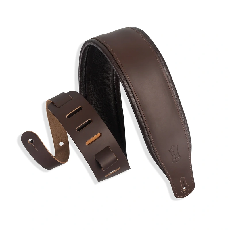 Levy's M26PD Top Grain Leather Guitar Strap - Dark Brown
