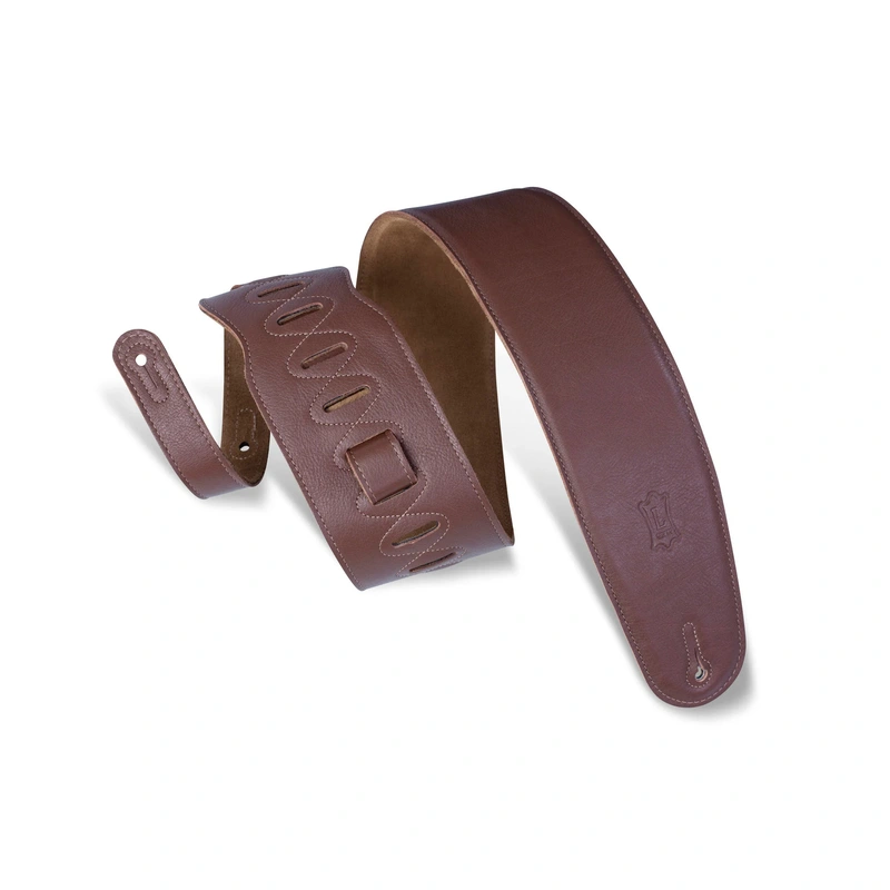 Levy's M4GF 3.5-Inch Padded Garment Leather Bass Strap - Brown