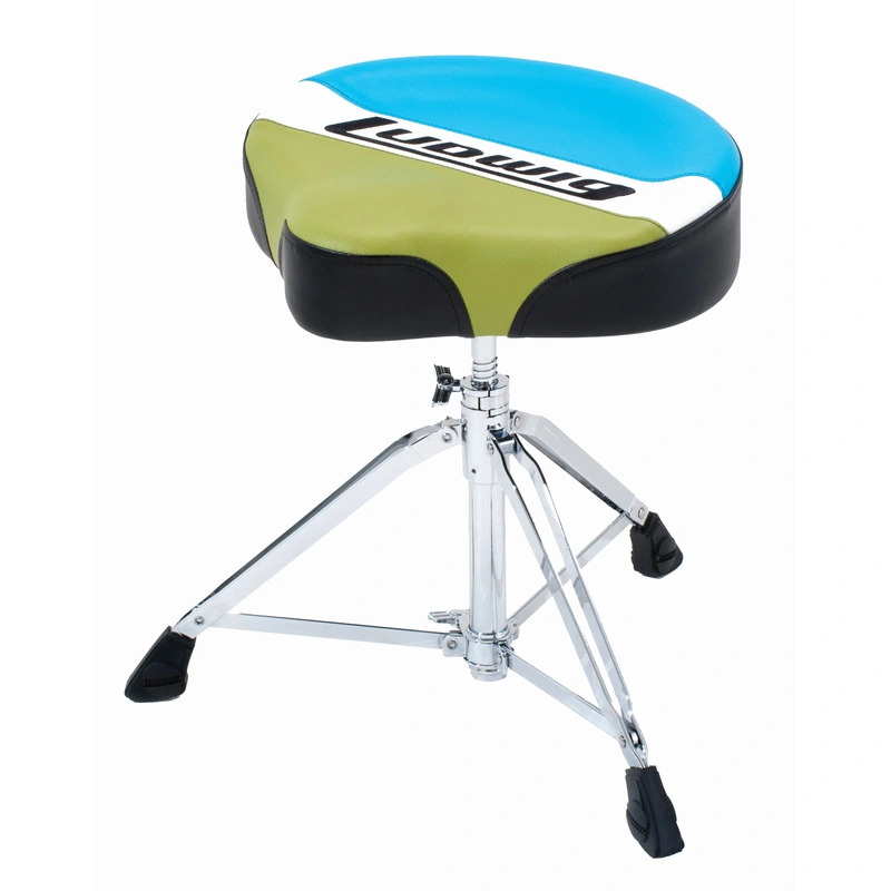 Ludwig Atlas Classic Saddle Drum Throne - Blue/Olive