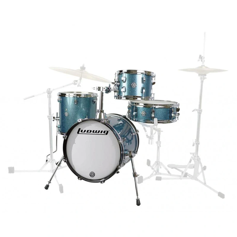 Ludwig Breakbeats By Questlove 4-piece Shell Pack with Snare Drum - Azure Sparkle