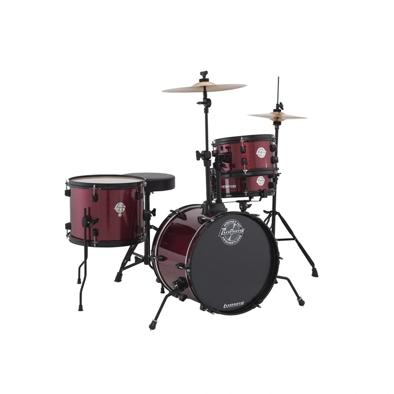 Ludwig Questlove Pocket 4 Piece Acoustic Drum Kit - Red Wine Sparkle