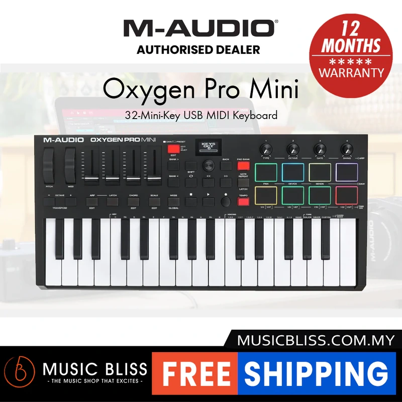 M-Audio Oxygen Pro Mini 32-Mini-Key MIDI Controller Keyboard