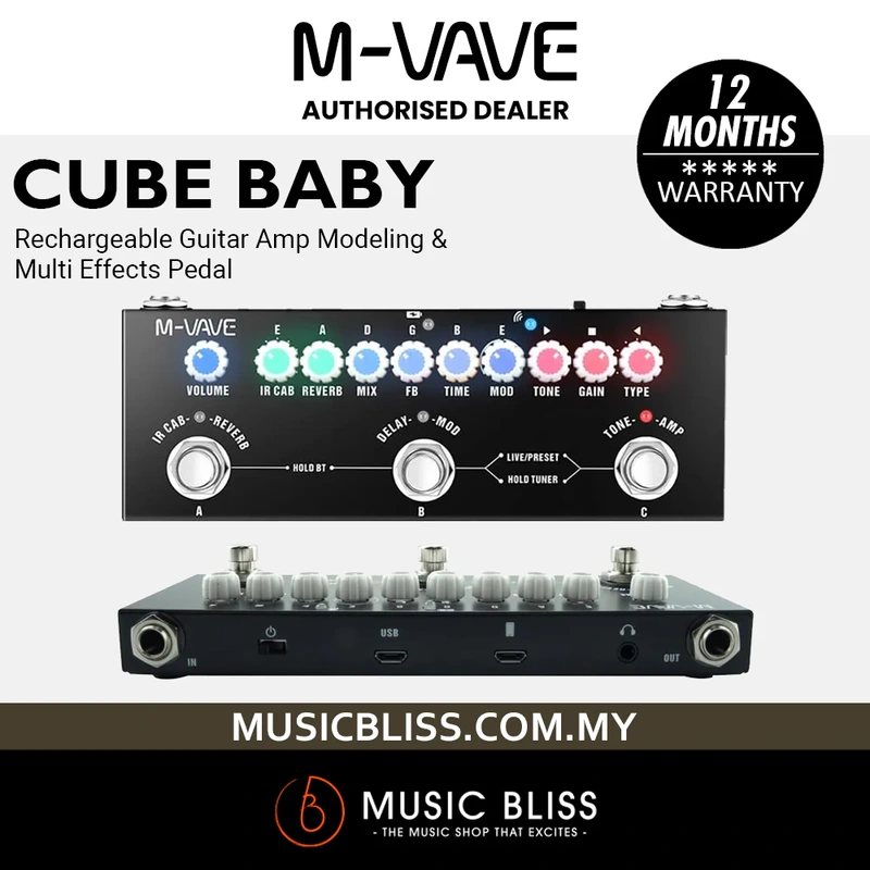 M-VAVE Cube Baby Rechargeable Guitar Amp Modeling & Multi Effects Pedal
