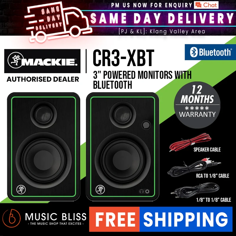 Mackie CR3-XBT 3" Multimedia Monitors with Bluetooth - Pair