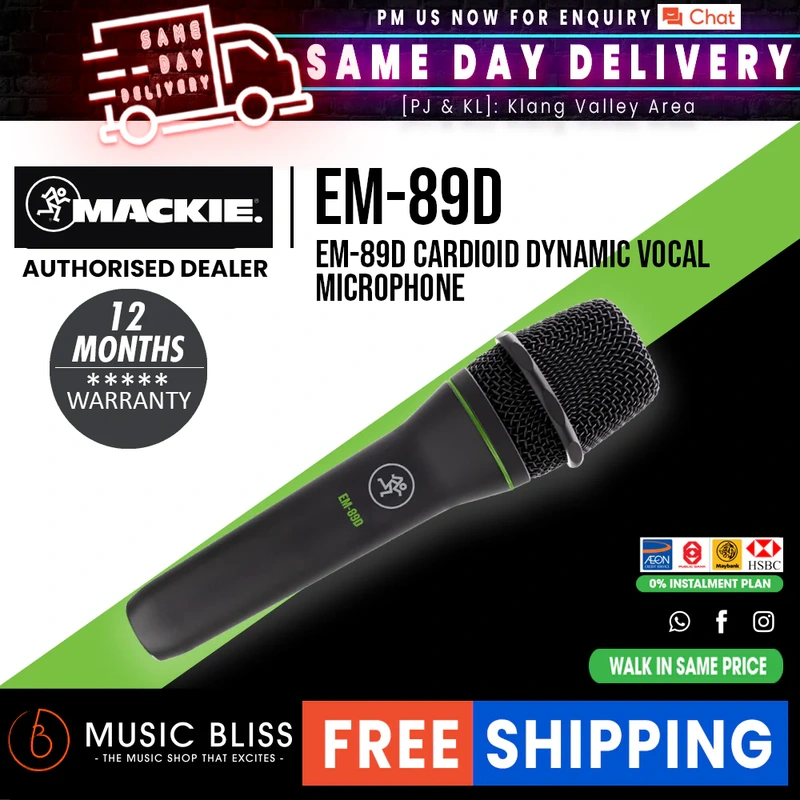 Mackie EM-89D Cardioid Dynamic Vocal Microphone
