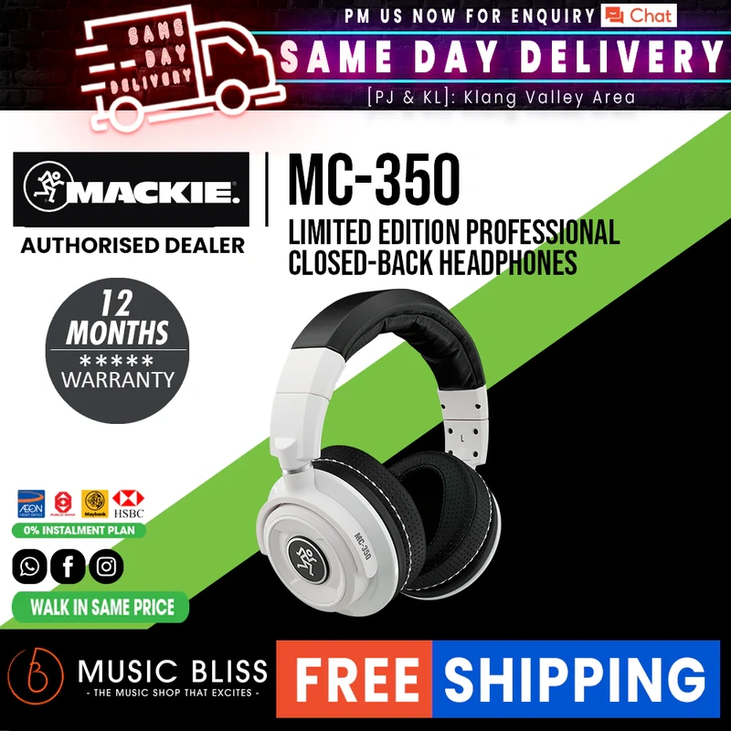 Mackie MC-350 Professional Closed-back Headphones - Arctic White Limited Edition