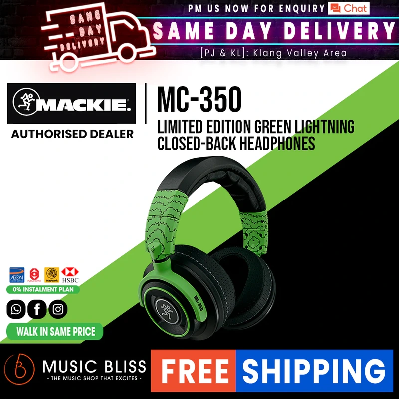Mackie MC-350 Professional Closed-back Headphones - Green Lightning Limited Edition