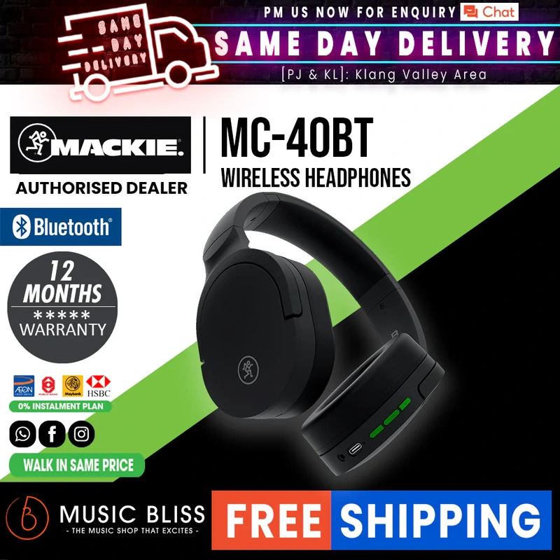 Mackie MC-40BT Wireless Headphones with Bluetooth