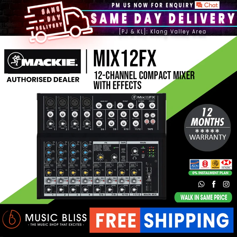 Mackie Mix12FX 12-input Desktop Mixer with 12 Onboard Effects