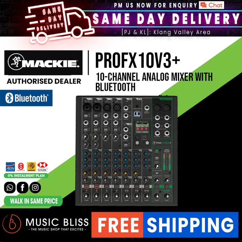 Mackie PROFX10V3+ 10-channel Professional Analog Mixer With USB