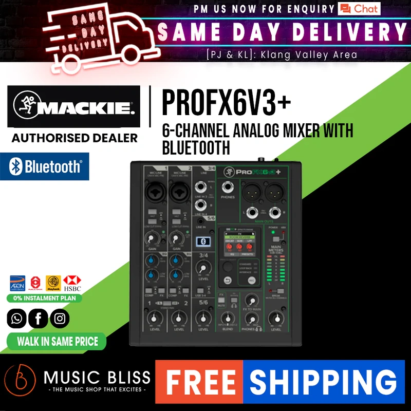 Mackie PROFX6V3+ 6-channel Professional Analog Mixer With USB