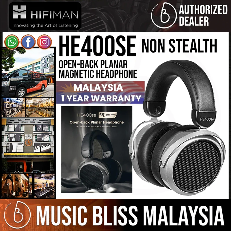 [Malaysia Warranty] HIFIMAN HE400SE Non Stealth Magnets Version Over-Ear Open-Back Full-Size Planar Magnetic Wired Headphones