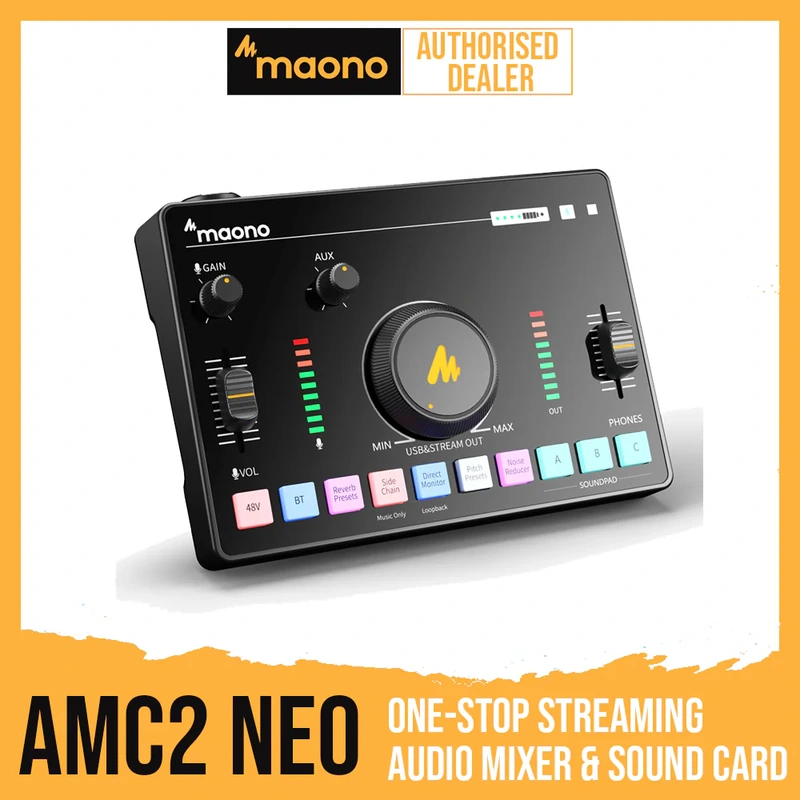 MAONO AMC2 NEO One-Stop Streaming Audio Mixer & Sound Card - Black