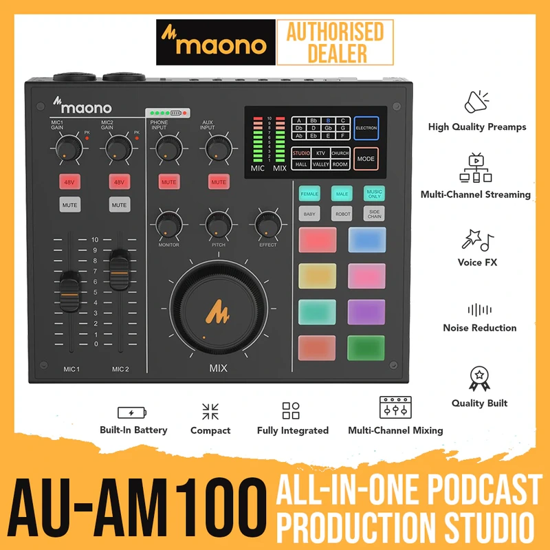 MAONO MAONOCASTER AU-AM100 All-In-One Podcast Production Studio